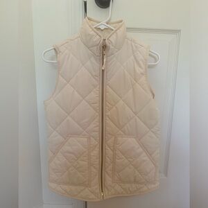 J. Crew Quilted Puffer Vest in Cream